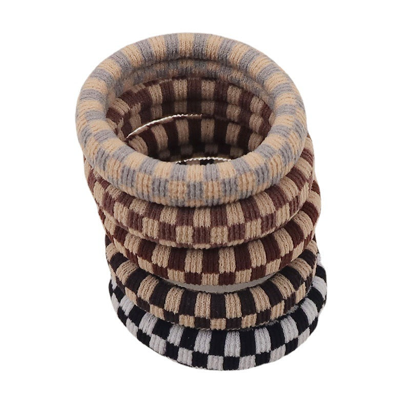 Wholesale Black and White Plaid Autumn and Winter Nylon Hair Scrunchies